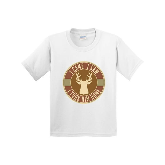 Inktastic Deer Hunting I Came I Saw I Took Him Home Youth T-Shirt