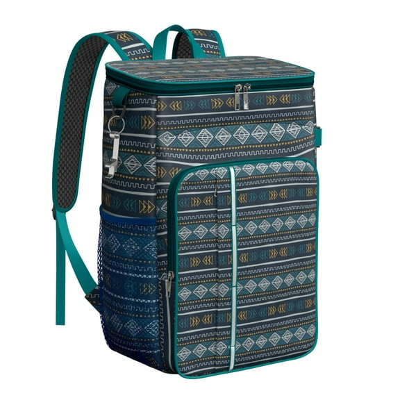 Natural Insulated Cooler Backpack - 20L Soft Cooler Bag, Floral Design for Picnic & Camping