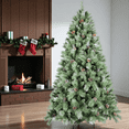 thumbnail image 2 of Tcbosik 9ft Artificial Christmas Tree with 122 Pine Cones and 2518 Branch Tips, Unlit Xmas Tree with Sturdy Metal Stand for Holiday Party Decoration, Green, 2 of 7