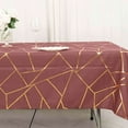 thumbnail image 2 of Efavormart 60"X102" Cinnamon Rose Polyester Rectangular Tablecloth With Gold Foil Geometric Pattern - Perfect for Wedding, Party, Event, Home Décor, Special Occasions, Banquet, and Decoration - Modi, 2 of 11