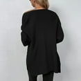 thumbnail image 6 of IROINNID Women's Mid-Length Cardigan Solid Color Jacket Long Sleeve Casual Pockets Casual Cardigan, Black, 6 of 6