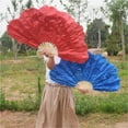 thumbnail image 4 of Peony Large Petals Fan Dance Fan Double-sided Fan Twist Peony Large Petals Fan Props, 4 of 7