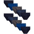 thumbnail image 1 of Reebok Men?s Underwear ? Low Rise Briefs with Contour Pouch (10 Pack), Size Large, Blues/Print/Grey, 1 of 4