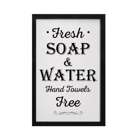 Modern Bathroom Decor Framed Shadow Box 7x10in (Fresh soap & Water Free)