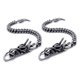 thumbnail image 1 of 2X Pulsera de Joyeria de Hombre, Dragon de Acero Inoxidable, Motorista, Negro-Plata, 1 of 3