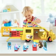 Growsly School Bus Toys for Toddlers Toys for 1 2 3 4 5 6 Year Old Boys Girls, Transforming Camper Toys Car with All Accessories for Christmas Birthday Gifts Kids