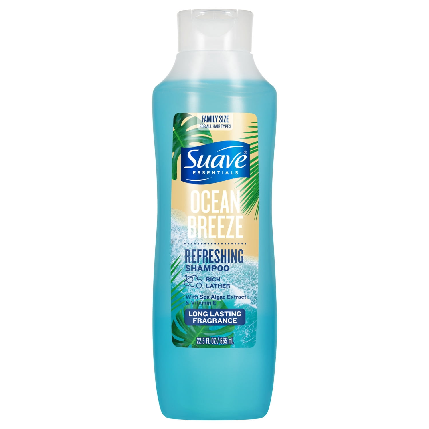 (4 pack) Suave Ocean Breeze Refreshing Shampoo, Sea Algae Extract & Vitamin E, 22.5 FL OZ