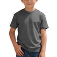 thumbnail image 3 of T-Shirts à Manches Courtes en Tricot pour Garçons, Col Rond Uni, Hauts d'Été Décontractés, 3-14 Ans, 3 of 5