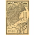 thumbnail image 2 of Vintage Maps 11x14 Gold Ornate Wood Framed with Double Matting Museum Art Print Titled - 500 Miles Around Washington DC, 2 of 4
