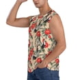 thumbnail image 3 of Fotbe Men's Roosters And Peonies Flowers Print Men's Sleeveless Muscle Tank Tops Casual T-Shirts for Gym Workout Beach-Small, 3 of 8