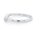 thumbnail image 3 of AFFY 0.06CT Natural Diamond Curved Wedding Band Ring 14k White Gold over Sterling Silver-13, 3 of 6