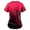 thumbnail image 3 of IYYVV Comfort Fit Stretch Women's Plus Size V-neck Scrub Top Fashion Printed Working Uniform Nurse Uniform Scrubs Pockets Scrub Tops Hot Pink 2XL, 3 of 3