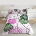 thumbnail image 2 of Homewish Geometric Dahlia Floral Queen Comforter Set,Waves Stripe Lines Bedding Sets,Pink Green White Bedding Comforter Set For Adults,Super Cozy Room Decor,3-Piece, 2 of 8