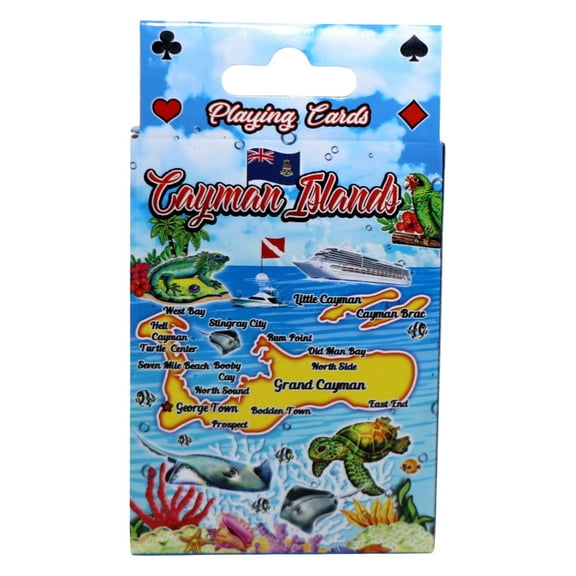 Cayman Islands Map Collectible Souvenir Playing Cards with Header