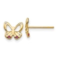 thumbnail image 1 of 14K Yellow Gold Madi K CZ Children's Butterfly Post Earrings, 1 of 2