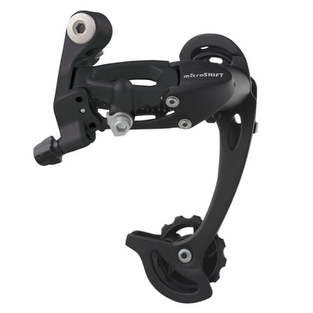 MicroSHIFT Rear Derailleur with Long Cage  Black