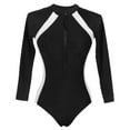 thumbnail image 2 of KAKOWELY Traje de baño de manga larga de una pieza para adolescentes, traje de baño para mujer, trajes de baño para mujer, 2 of 5