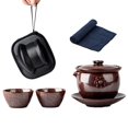Japanese Tea Set Antiscald Teapot Set with 2 Ceramic Tea Cups and