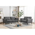 thumbnail image 2 of Pemberly Row Gray Woven Fabric Sofa Loveseat Living Room Set, 2 of 9