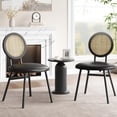 thumbnail image 3 of QinaQin Juego de 2 sillas para comedor con asiento acolchado grueso y patas metálicas, diseño moderno negro y compacto, ideal para cocina, sala o espacios pequeños, 3 of 7