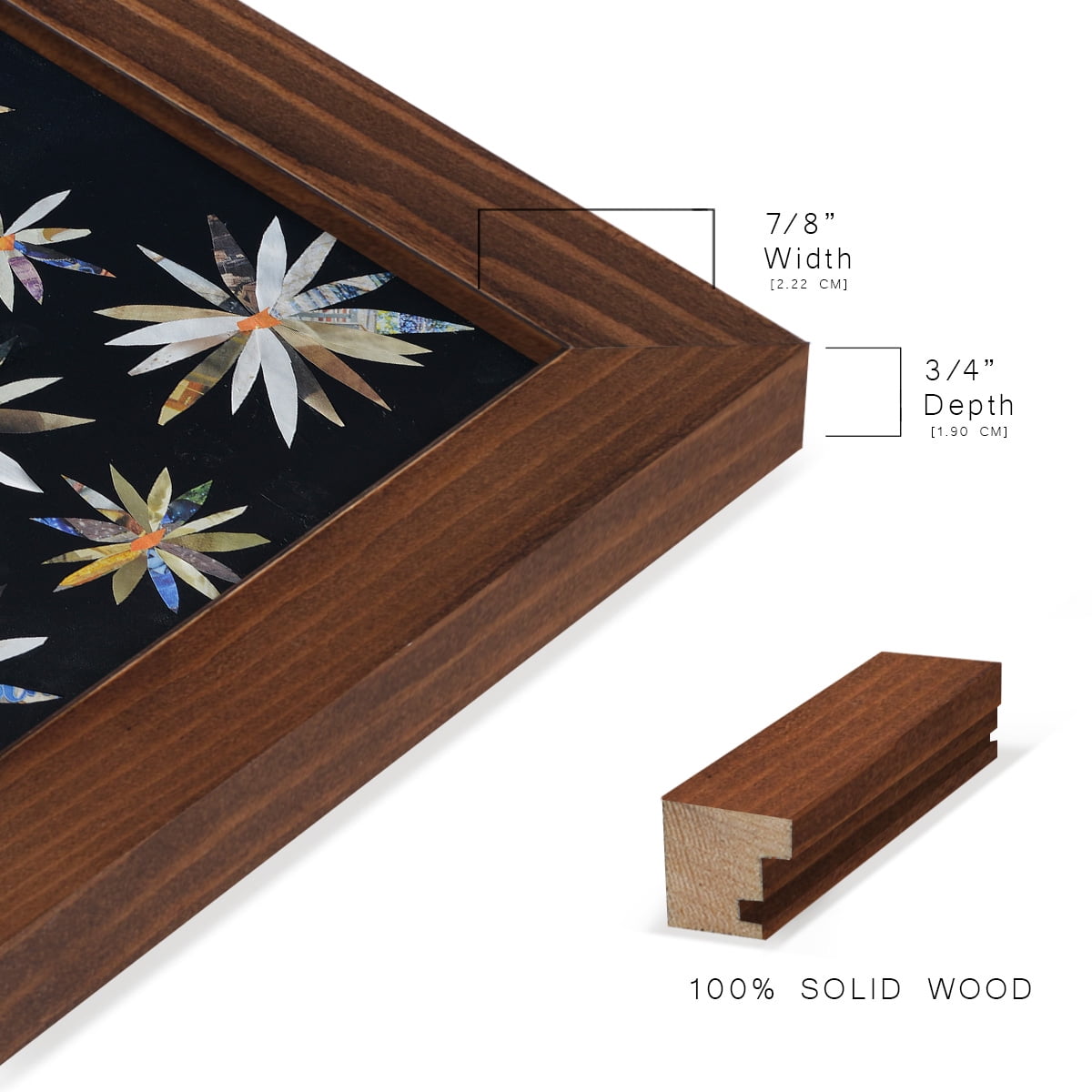Starburst Too I - Framed Print w/glass - Chestnut