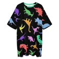 thumbnail image 3 of Fun Dinosaur Pattern Sleepshirts For Sleeping Travels Loose Sleepdress Pajama Dress Soft Nightdress Sleepwear, 3 of 7