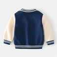thumbnail image 3 of Kiijoy Toddler Boys Fleece Baseball Jacket Zip Up Colorblock Varsity Sweatshirt, Sizes 2-3, 3 of 8