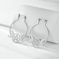 thumbnail image 6 of RSAMD Triple Moon Goddess Hoop Earring Stainless Steel Pentagram Wicca Earring Jewelry-Steel color, 6 of 7