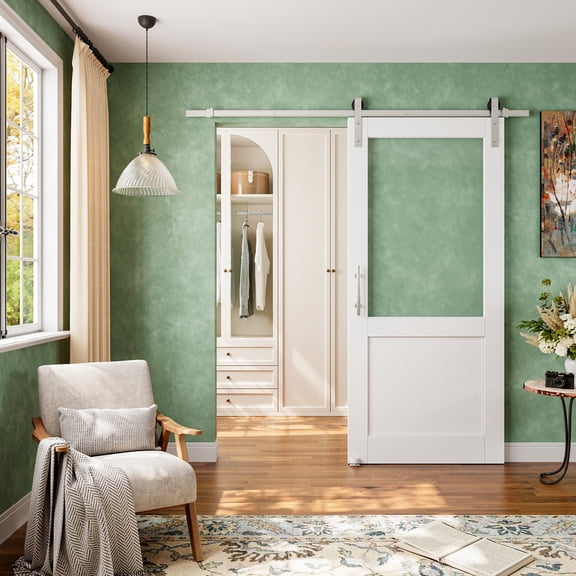 36" x 80" Slab Only, Unfinished Dutch Door, 6-Panel Half Split Single Door Slab Natural Pine Solid Wood
