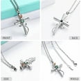 thumbnail image 5 of Cross Urn Necklace for Ashes Birthstone Rose Flower Cremation Jewelry Keepsake Memorial Ashes Pendant, 5 of 7