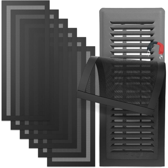 Square Magnetic Vent Covers Air Vent Covers For Floor Wall Registers PVC 5.5 In X 12 In Hair Filter For Wall 8Pack For Roof And