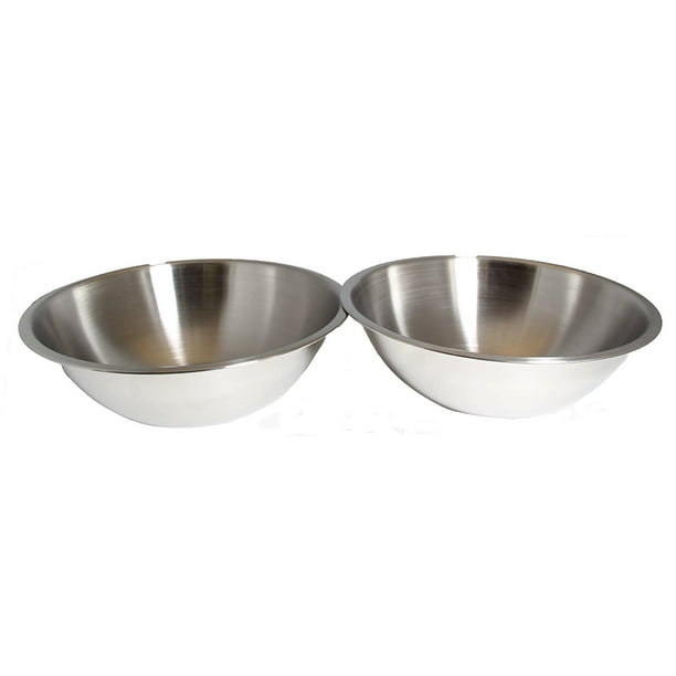 Set Of 2 7 3 4 Inch Wide Stainless Steel Flat Rim Flat Base Mixing Bowl Dimensions Diameter 7 3 4 Inches Height 2 1 4 Inches Volume Capacity By Winco From Usa Walmart Com Walmart Com