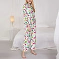 thumbnail image 3 of Honeii Cute Flamingo print Women's Pajama Sets Long Sleeve Button Down Sleepwear Nightwear Soft Pjs Lounge Sets-Small, 3 of 7