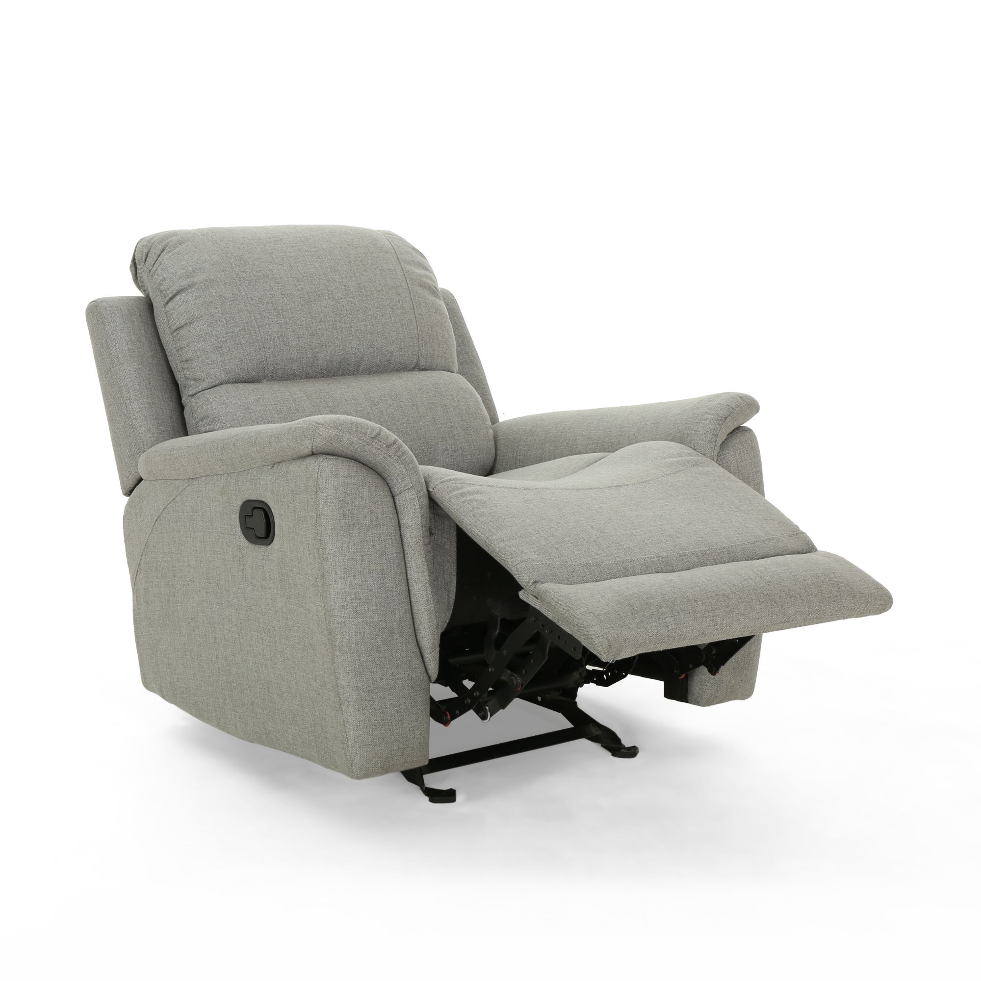 37" Gray Traditional Overstuffed Glider Recliner