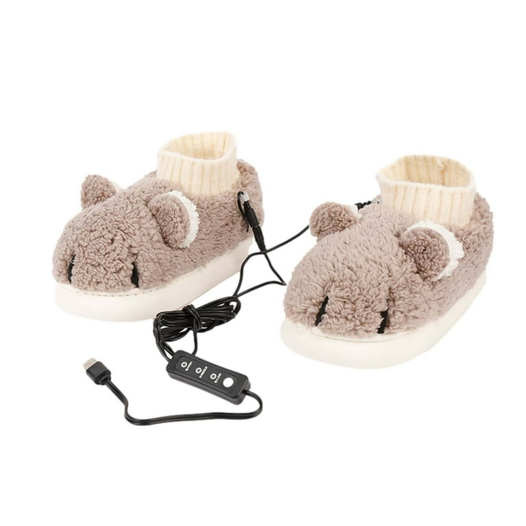 Oxide gåde Vi ses Slippers Clearance Usb Heated Slippers Cartoon Heated Feet Warmer Winter  Heating Shoes Warm Plush Indoor Slippers - Walmart.com