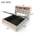 thumbnail image 4 of Spaco Upholstered Platform Bed with LED and USB Charging, Queen size Bed Frame with a Hydraulic Storage System, Wooden Slats, Noise Free, Easy Assembly, Natural, 4 of 13
