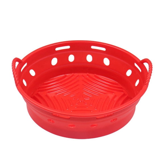 Jkung Foldable Round/Square Air Fryer Liner Basket 8.5 Inch Air Fryer Silicone Pot Reusable Baking Tray Accessories for 3.6-6.8 QT Oven Microwave