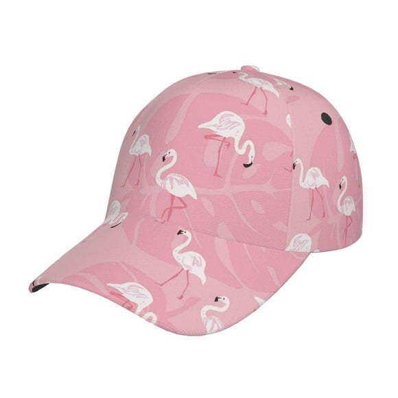 Fotbe Pink Flamingos and Flowers Gorro Clásico de Béisbol, Gorra Ajustable con Broche Snapback, Gorro de Exterior de Algodón Suave