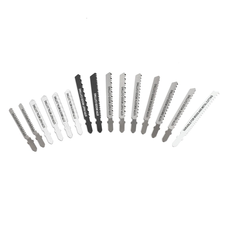 Hyper Tough 15-Piece T-Shank Jigsaw Blade Set for Wood and Metal