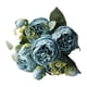 thumbnail image 1 of Ramo de novia artificial de tallo largo con flores artificiales rústicas. Azul, 1 of 9