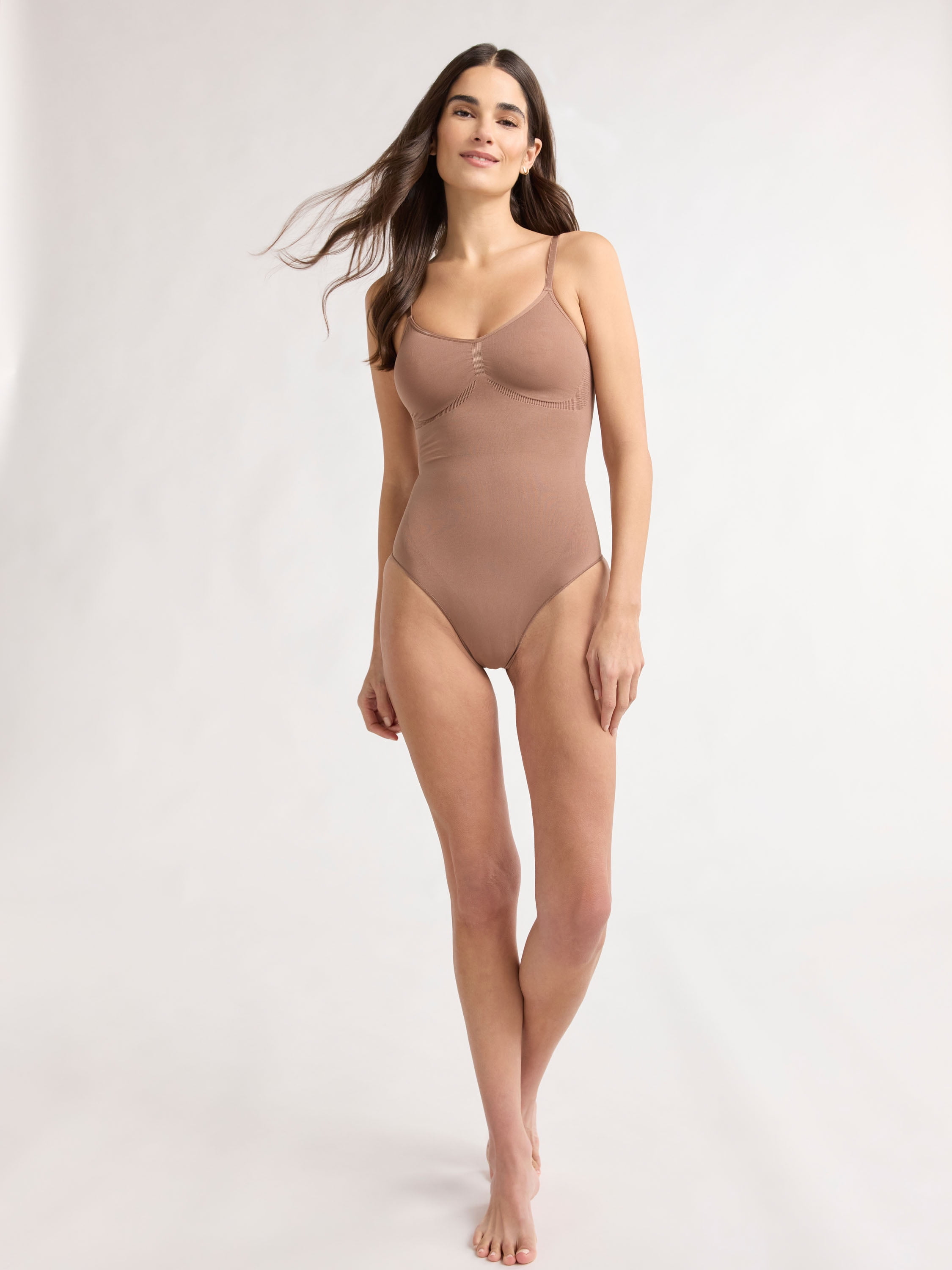 Joyspun Women's Seamless Sculpting Thong Bodysuit, Sizes S-XXXL