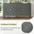 thumbnail image 6 of Harper & Bright Designs Sideboard Buffet Cabinet with Storage and Shelves, Farmhouse Sideboard Cabinet with Circular Groove Design Metal Door Handle for Entrance Living Room, Gray, 6 of 13