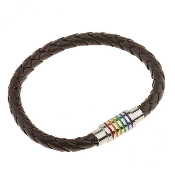 Pulsera ,Brazalete trenzado,Brazalete trenzado tejido,Encanto del orgullo ,Brazalete de cuero Yuyangstore Pulsera Orgullo Gay