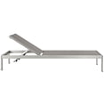 thumbnail image 3 of Modway Chaise Longue de Mobilier de Patio Extérieur en Aluminium Shore, Gris, 3 of 6