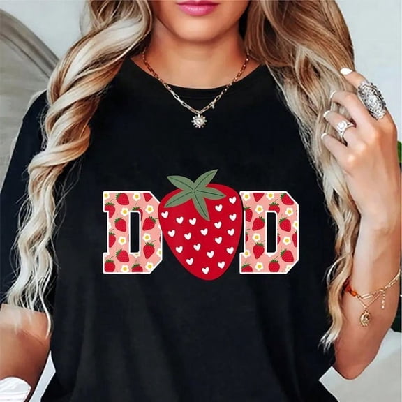 100% Cotton Funny Strawberry Dad Fruit 1st Birthday Family Matching T-Shirt
