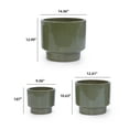 thumbnail image 3 of MAYEERTY 3 Pack Ceramic Plant Pots, Planter for Indoor Outdoor Patio, Garden, Light Green, 3 of 8