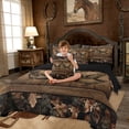 thumbnail image 5 of Erosebridal Rustic Farmhouse Bed In A Bag Queen 7 Piece Tree Camo Cabin Bedding Set Hunting Animal Mallard Duck Comforter Set Men Woodland Camouflage Wildlife Sheet Set With Comforter, 5 of 7