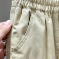 thumbnail image 5 of ZACPNCV Toddler Boys Summer Cargo Shorts Kids Cotton Elastic Waist Solid Color Classic Fit Zipper Pockets Casual Shorts Khaki 3-4 Years, 5 of 8