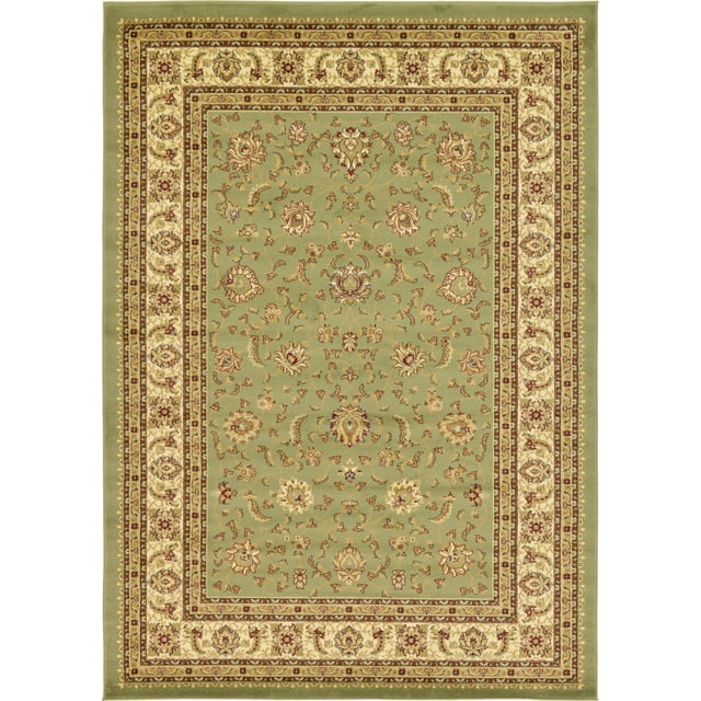 Unique Loom Voyage Collection Traditional Oriental Classic Intricate Design Area Rug, 7' 0 x 10' 0 Rectangular, Green/Ivory