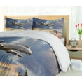 thumbnail image 5 of Ambesonne Airplane Duvet Cover Set, Aviataion Theme Design, Calking, Blue Grey, 5 of 6